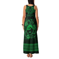 Personalized Caernarfonshire Sir Gaernarfon Family Matching Tank Maxi Dress and Hawaiian Shirt Green Castle Tower Celtic-inspired - Wonder Print Shop
