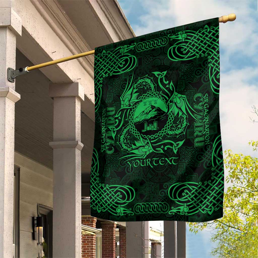 Personalized Caernarfonshire Sir Gaernarfon Garden Flag Green Castle Tower Celtic-inspired - Wonder Print Shop