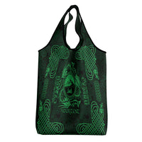 Personalized Caernarfonshire Sir Gaernarfon Grocery Bag Green Castle Tower Celtic-inspired - Wonder Print Shop