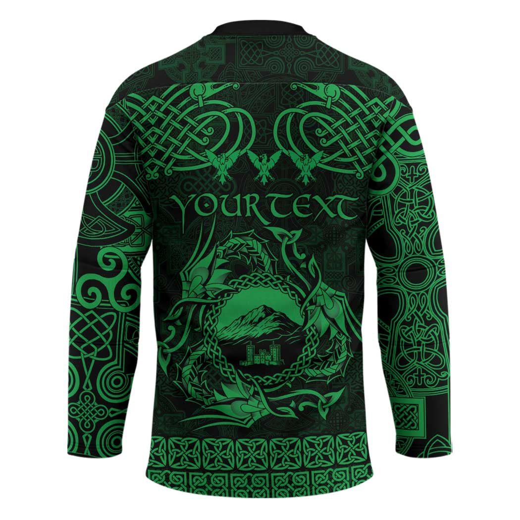 Personalized Caernarfonshire Sir Gaernarfon Hockey Jersey Green Castle Tower Celtic-inspired - Wonder Print Shop
