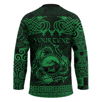 Personalized Caernarfonshire Sir Gaernarfon Hockey Jersey Green Castle Tower Celtic-inspired - Wonder Print Shop