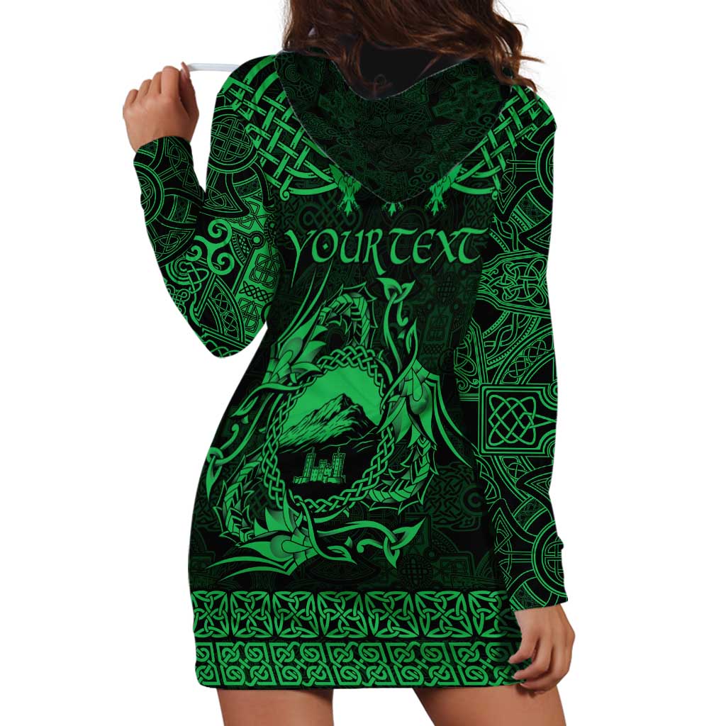 Personalized Caernarfonshire Sir Gaernarfon Hoodie Dress Green Castle Tower Celtic-inspired - Wonder Print Shop