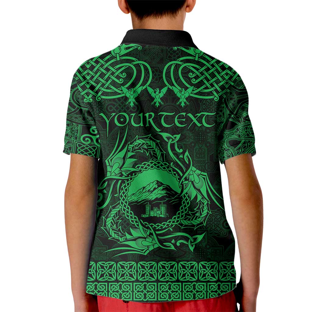 Personalized Caernarfonshire Sir Gaernarfon Kid Polo Shirt Green Castle Tower Celtic-inspired - Wonder Print Shop
