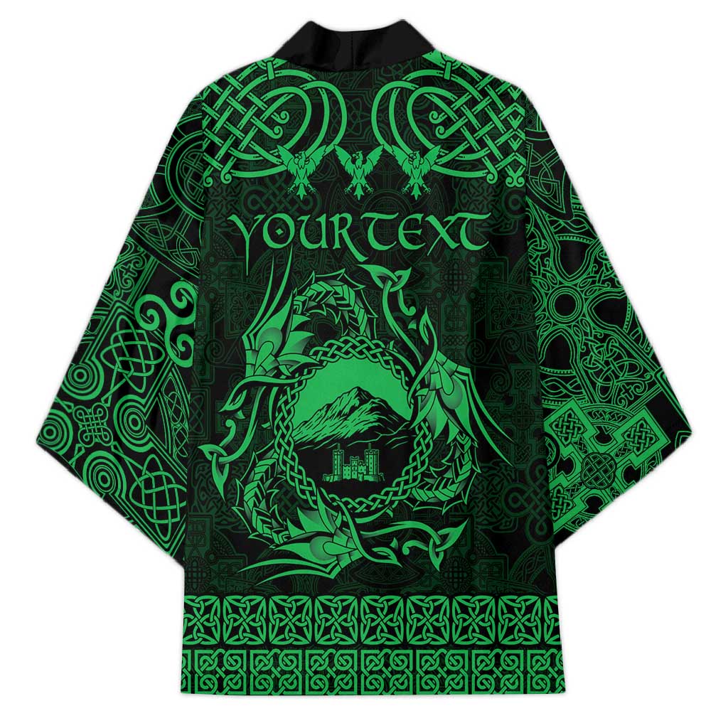 Personalized Caernarfonshire Sir Gaernarfon Kimono Green Castle Tower Celtic-inspired - Wonder Print Shop