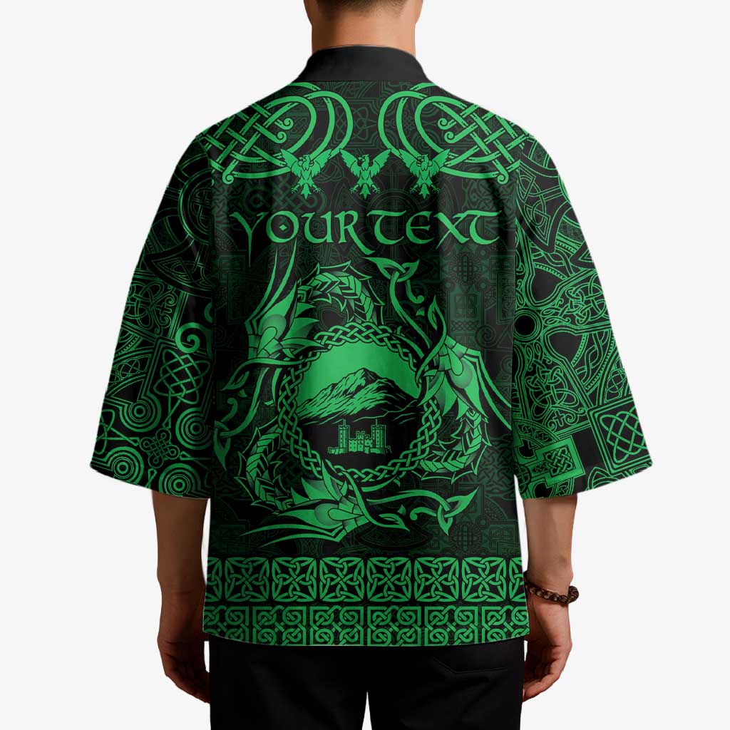 Personalized Caernarfonshire Sir Gaernarfon Kimono Green Castle Tower Celtic-inspired - Wonder Print Shop