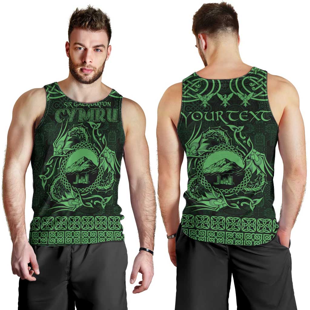 Personalized Caernarfonshire Sir Gaernarfon Men Tank Top Green Castle Tower Celtic-inspired - Wonder Print Shop