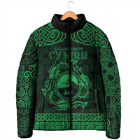 Personalized Caernarfonshire Sir Gaernarfon Padded Jacket Green Castle Tower Celtic-inspired - Wonder Print Shop
