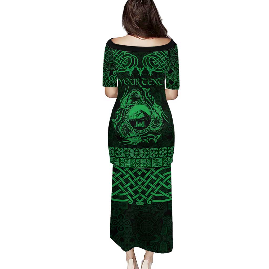 Personalized Caernarfonshire Sir Gaernarfon Puletasi Green Castle Tower Celtic-inspired - Wonder Print Shop