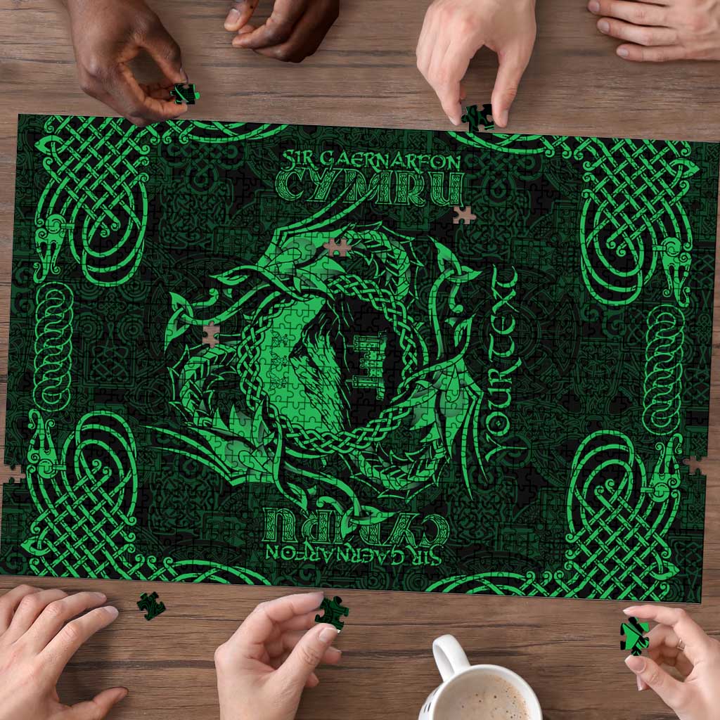 Personalized Caernarfonshire Sir Gaernarfon Puzzle Green Castle Tower Celtic-inspired - Wonder Print Shop