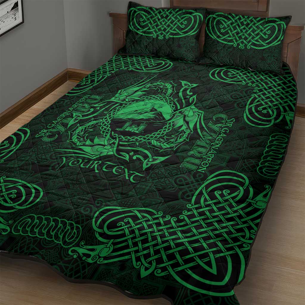 Personalized Caernarfonshire Sir Gaernarfon Quilt Bed Set Green Castle Tower Celtic-inspired - Wonder Print Shop