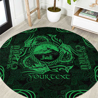 Personalized Caernarfonshire Sir Gaernarfon Round Carpet Green Castle Tower Celtic-inspired - Wonder Print Shop