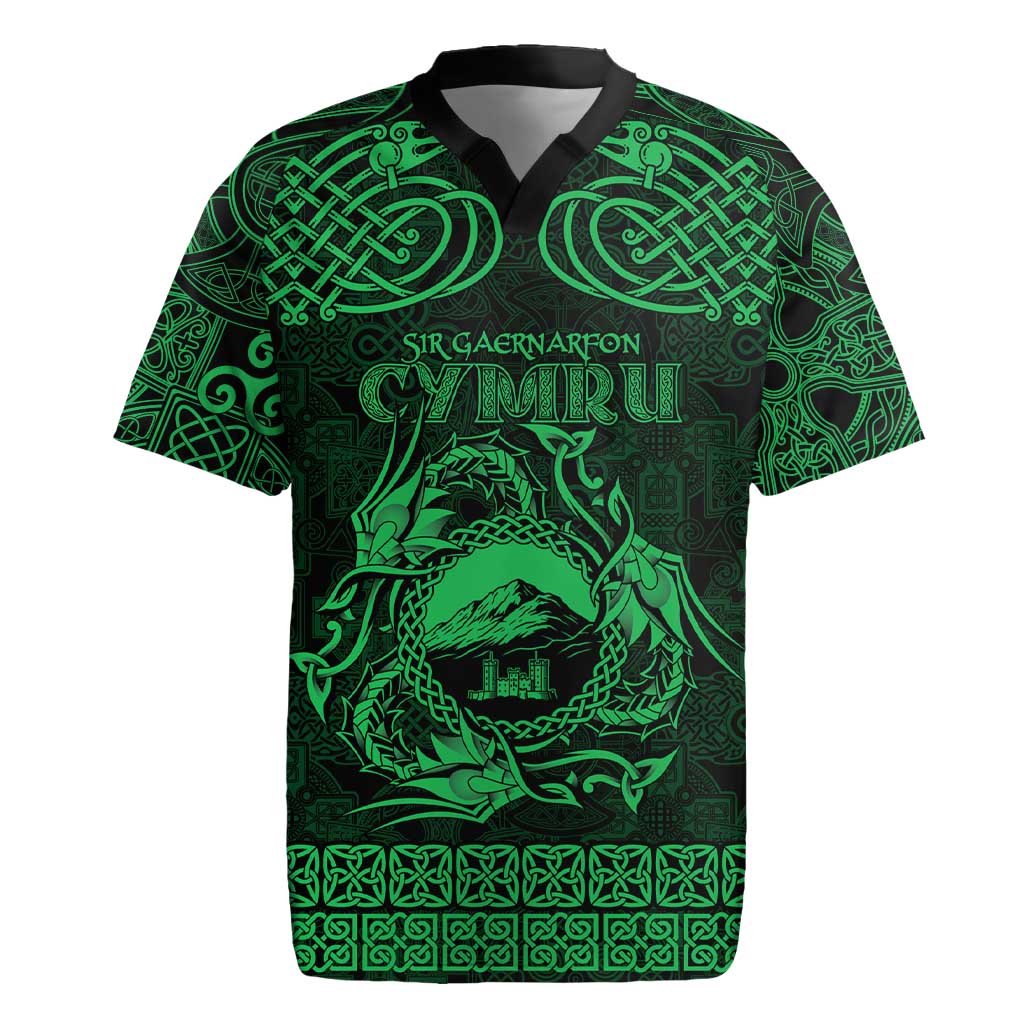 Personalized Caernarfonshire Sir Gaernarfon Rugby Jersey Green Castle Tower Celtic-inspired - Wonder Print Shop
