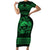Personalized Caernarfonshire Sir Gaernarfon Short Sleeve Bodycon Dress Green Castle Tower Celtic-inspired - Wonder Print Shop