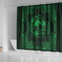 Personalized Caernarfonshire Sir Gaernarfon Shower Curtain Green Castle Tower Celtic-inspired - Wonder Print Shop