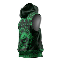 Personalized Caernarfonshire Sir Gaernarfon Sleeveless Hoodie Green Castle Tower Celtic-inspired - Wonder Print Shop