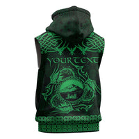 Personalized Caernarfonshire Sir Gaernarfon Sleeveless Zip Hoodie Green Castle Tower Celtic-inspired - Wonder Print Shop