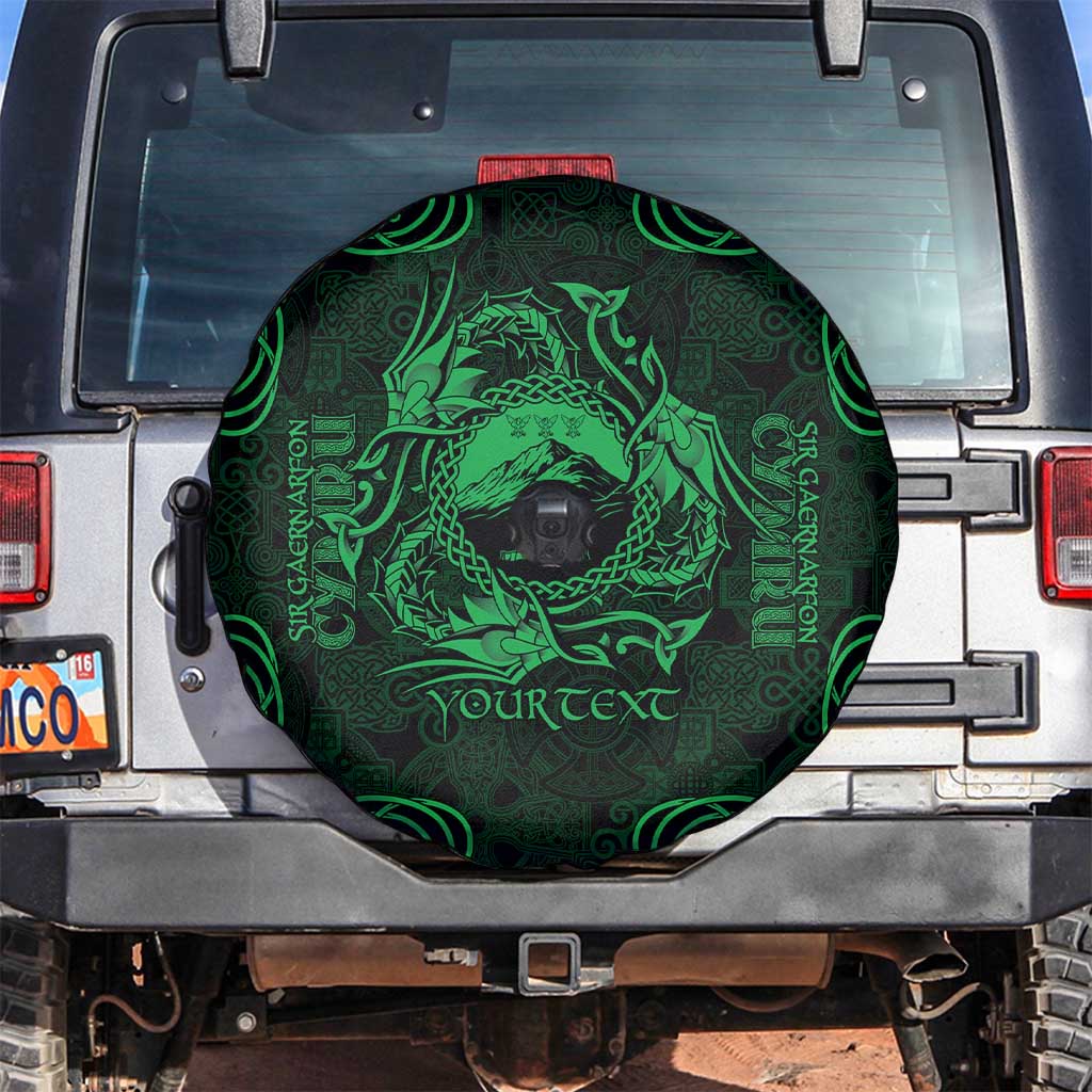 Personalized Caernarfonshire Sir Gaernarfon Spare Tire Cover Green Castle Tower Celtic-inspired - Wonder Print Shop