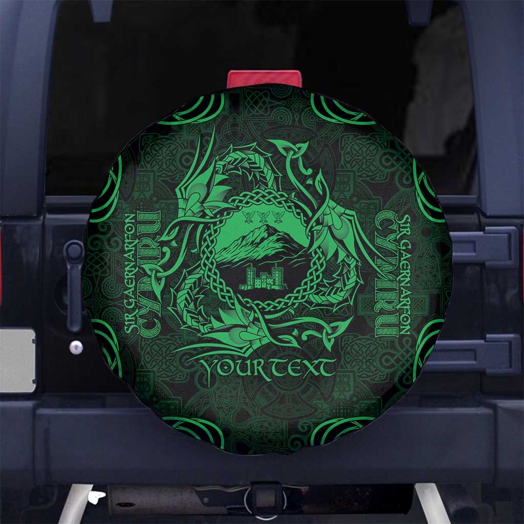 Personalized Caernarfonshire Sir Gaernarfon Spare Tire Cover Green Castle Tower Celtic-inspired - Wonder Print Shop