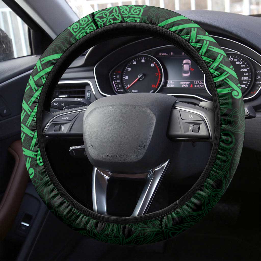 Caernarfonshire Sir Gaernarfon Steering Wheel Cover Green Castle Tower Celtic-inspired - Wonder Print Shop