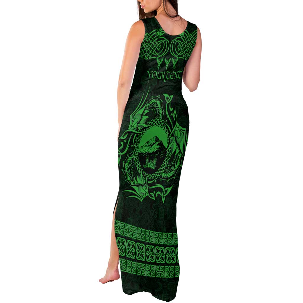 Personalized Caernarfonshire Sir Gaernarfon Tank Maxi Dress Green Castle Tower Celtic-inspired - Wonder Print Shop