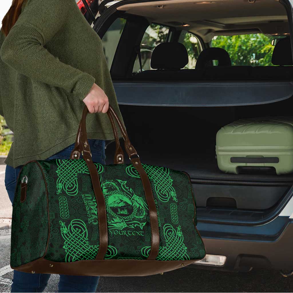 Personalized Caernarfonshire Sir Gaernarfon Travel Bag Green Castle Tower Celtic-inspired - Wonder Print Shop