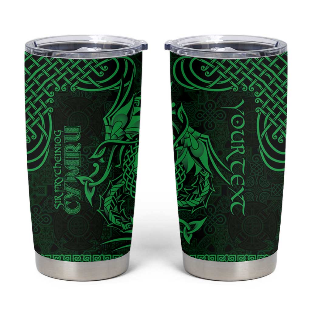 Personalized Caernarfonshire Sir Gaernarfon Tumbler Cup Green Castle Tower Celtic-inspired - Wonder Print Shop