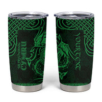 Personalized Caernarfonshire Sir Gaernarfon Tumbler Cup Green Castle Tower Celtic-inspired - Wonder Print Shop