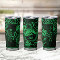 Personalized Caernarfonshire Sir Gaernarfon Tumbler Cup Green Castle Tower Celtic-inspired - Wonder Print Shop