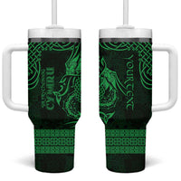 Personalized Caernarfonshire Sir Gaernarfon Tumbler With Handle Green Castle Tower Celtic-inspired - Wonder Print Shop