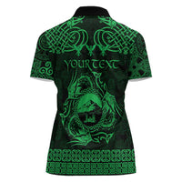 Personalized Caernarfonshire Sir Gaernarfon Women Polo Shirt Green Castle Tower Celtic-inspired - Wonder Print Shop