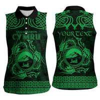 Personalized Caernarfonshire Sir Gaernarfon Women Sleeveless Polo Shirt Green Castle Tower Celtic-inspired - Wonder Print Shop