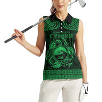 Personalized Caernarfonshire Sir Gaernarfon Women Sleeveless Polo Shirt Green Castle Tower Celtic-inspired - Wonder Print Shop
