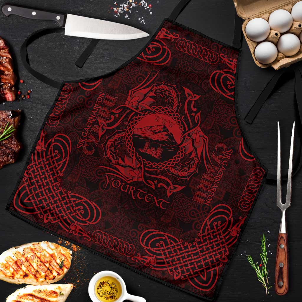 Personalized Caernarfonshire Sir Gaernarfon Apron Red Castle Tower Celtic-inspired - Wonder Print Shop