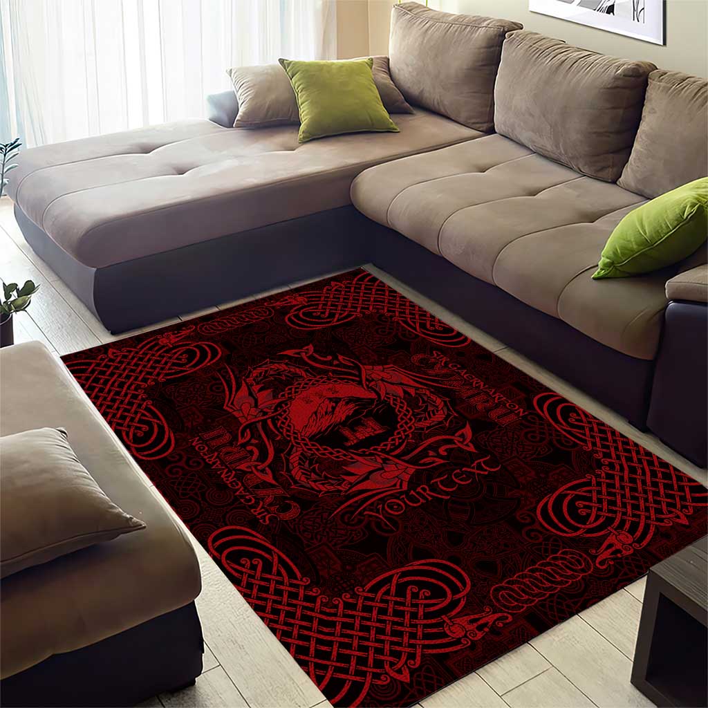 Personalized Caernarfonshire Sir Gaernarfon Area Rug Red Castle Tower Celtic-inspired - Wonder Print Shop
