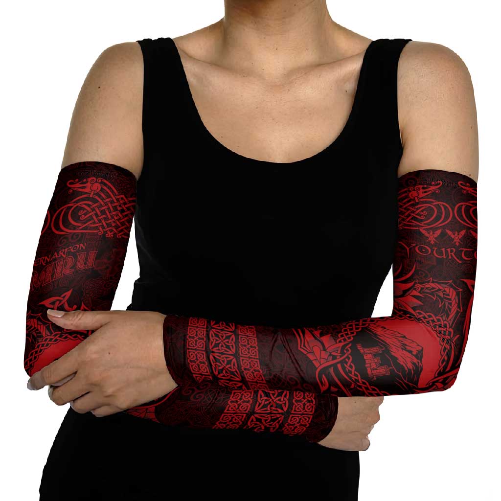 Personalized Caernarfonshire Sir Gaernarfon Arm Sleeves Red Castle Tower Celtic-inspired - Wonder Print Shop