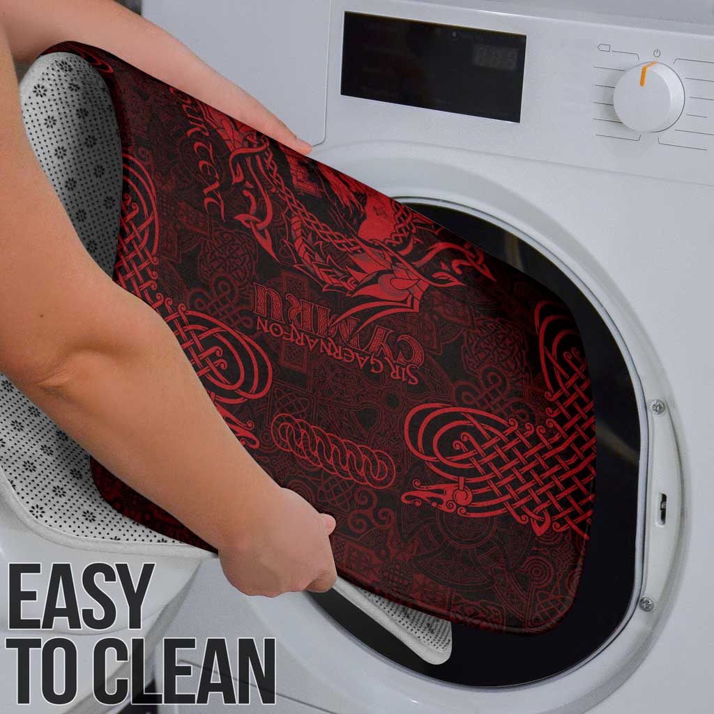 Personalized Caernarfonshire Sir Gaernarfon Bathroom Set Red Castle Tower Celtic-inspired - Wonder Print Shop