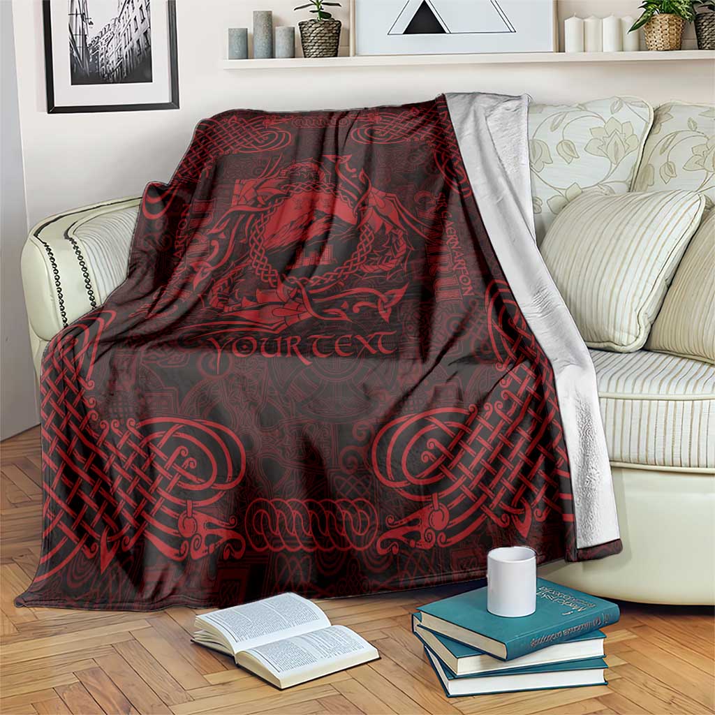 Personalized Caernarfonshire Sir Gaernarfon Blanket Red Castle Tower Celtic-inspired - Wonder Print Shop