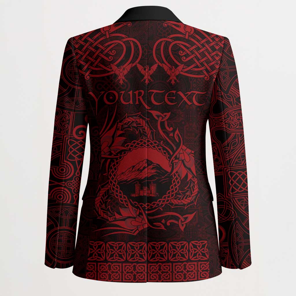 Personalized Caernarfonshire Sir Gaernarfon Blazer Red Castle Tower Celtic-inspired - Wonder Print Shop
