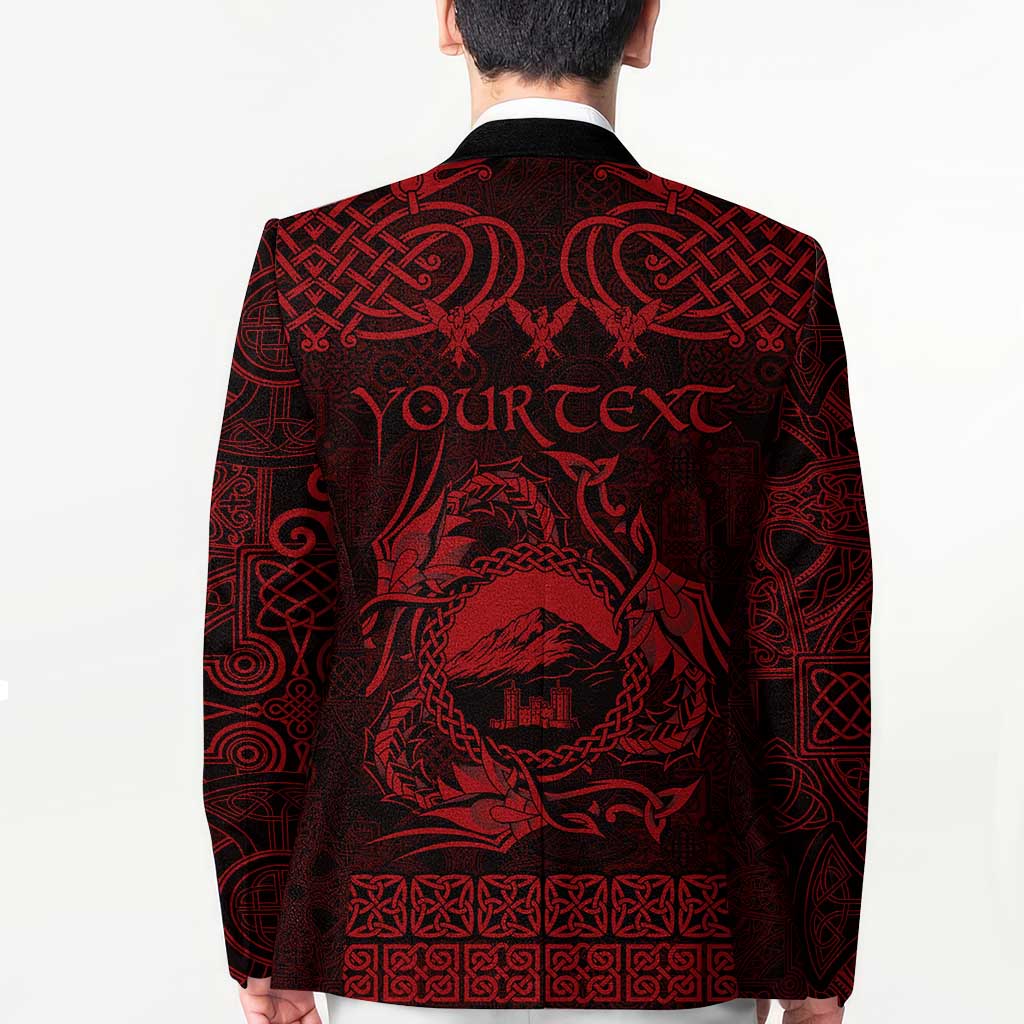 Personalized Caernarfonshire Sir Gaernarfon Blazer Red Castle Tower Celtic-inspired - Wonder Print Shop