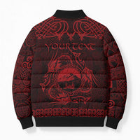 Personalized Caernarfonshire Sir Gaernarfon Bomber Puffer Jacket Red Castle Tower Celtic-inspired - Wonder Print Shop
