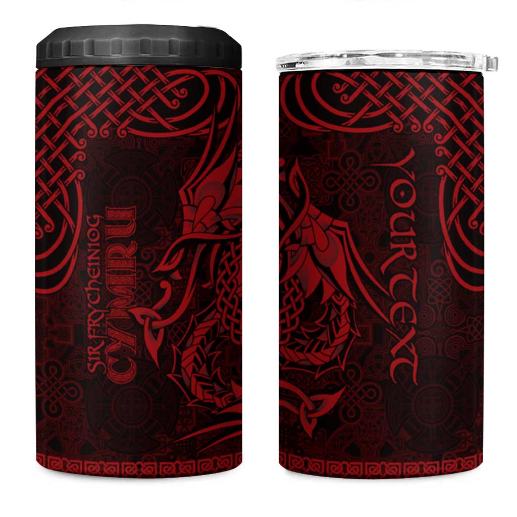 Personalized Caernarfonshire Sir Gaernarfon 4 in 1 Can Cooler Tumbler Red Castle Tower Celtic-inspired - Wonder Print Shop