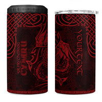 Personalized Caernarfonshire Sir Gaernarfon 4 in 1 Can Cooler Tumbler Red Castle Tower Celtic-inspired - Wonder Print Shop