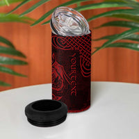 Personalized Caernarfonshire Sir Gaernarfon 4 in 1 Can Cooler Tumbler Red Castle Tower Celtic-inspired - Wonder Print Shop