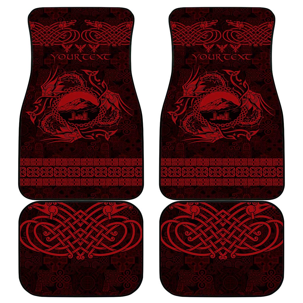 Personalized Caernarfonshire Sir Gaernarfon Car Mats Red Castle Tower Celtic-inspired - Wonder Print Shop