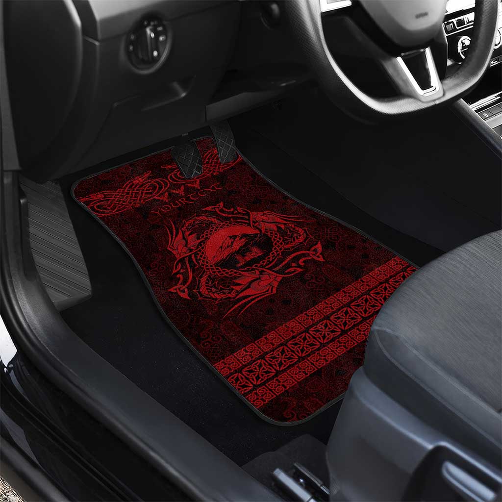 Personalized Caernarfonshire Sir Gaernarfon Car Mats Red Castle Tower Celtic-inspired - Wonder Print Shop