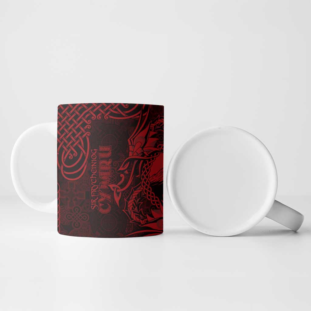 Personalized Caernarfonshire Sir Gaernarfon Ceramic Mug Red Castle Tower Celtic-inspired - Wonder Print Shop