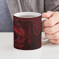 Personalized Caernarfonshire Sir Gaernarfon Ceramic Mug Red Castle Tower Celtic-inspired - Wonder Print Shop