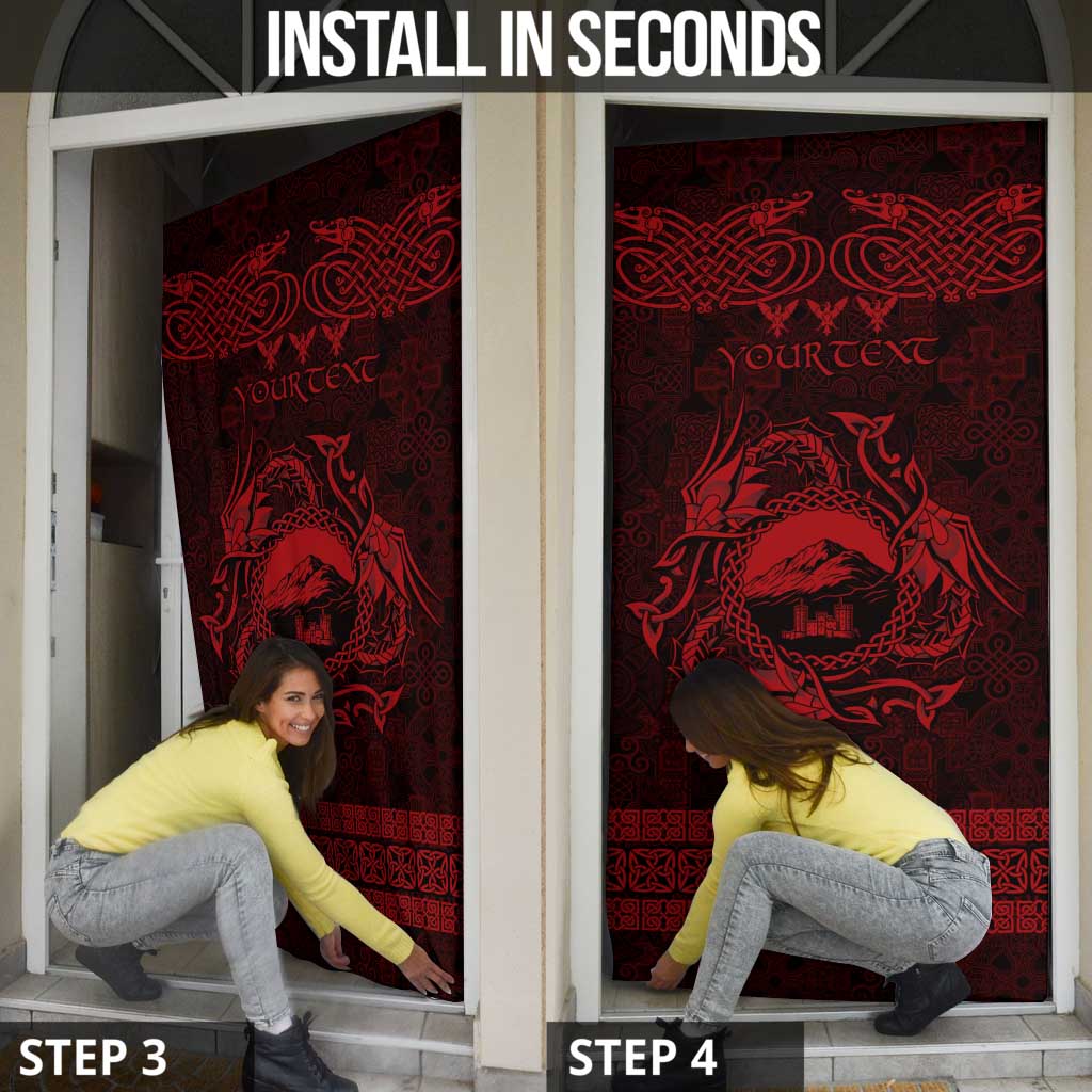 Personalized Caernarfonshire Sir Gaernarfon Door Cover Red Castle Tower Celtic-inspired - Wonder Print Shop