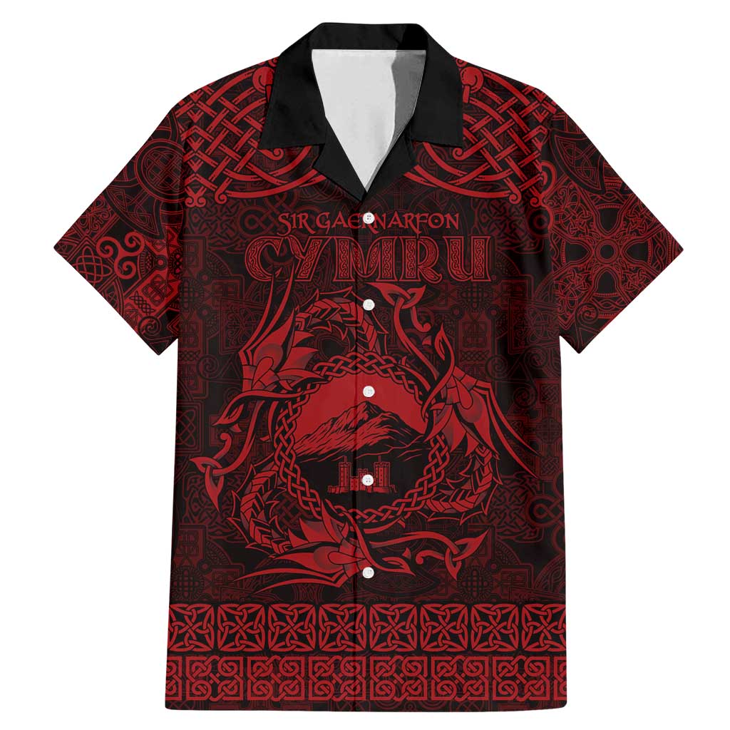 Personalized Caernarfonshire Sir Gaernarfon Family Matching Mermaid Dress and Hawaiian Shirt Red Castle Tower Celtic-inspired - Wonder Print Shop