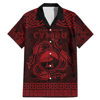 Personalized Caernarfonshire Sir Gaernarfon Family Matching Mermaid Dress and Hawaiian Shirt Red Castle Tower Celtic-inspired - Wonder Print Shop